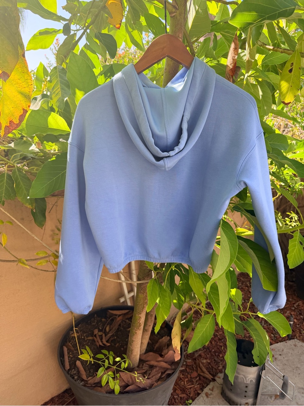 SPANX AIRESSENTIALS CORNFLOWER BLUE CINCHED HOODIE XS - Picture 6 of 8
